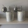 [NEW] Contemporary Chrome Sconce Wall Lamps, White Shades, E14 Fitting Image 2