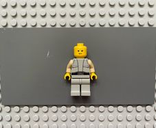 lego Star Wars sw0049 Lobot minifigure- Light Gray Uniform, Yellow Head
