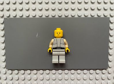 lego Star Wars sw0049 Lobot minifigure- Light Gray Uniform, Yellow Head