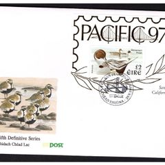 1997 Ireland Pacific 1997 including pintail duck Definitive Stamp Miniature Sheet An Post First Day Cover (FDC) with San Francisco Cancel