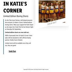 Katies Taylor limited edition boxing shorts