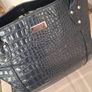 Osprey of London Navy Patent Crocodile Leather Handbag Image 8