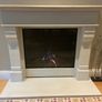 Limestone fireplace with gas fire Image 4