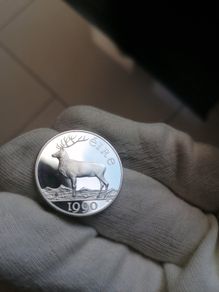 1990 Ireland Silver Proof 5 ECU Coin