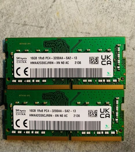 Hynix 32GB (2x16GB) DDR4 3200MhZ PC4-25600 Laptop memory