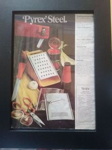 Rare Vintage Pyrex Framed Advert