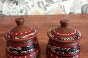 Hand Made Painted Coco Wood Box x 2