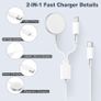 Apple Watch Charger,2-in-1 USB C Cable for iWatch & iPhone,2M Fast Charging Cable with 20W Wall Charger for Apple Watch Series 11/10/9/8/7/SE/Ultra & iPhone14/13/12/AirPods Image 3