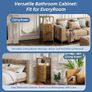 Bathroom Cabinet, Bamboo Floor Cabinet Free Standing, 4 Tier Sofa Side Storage Cupboard for Living Room Kitchen Bedroom, Walnut Image 6