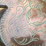 18" Hand Etched Art Deco Copper tray Image 10