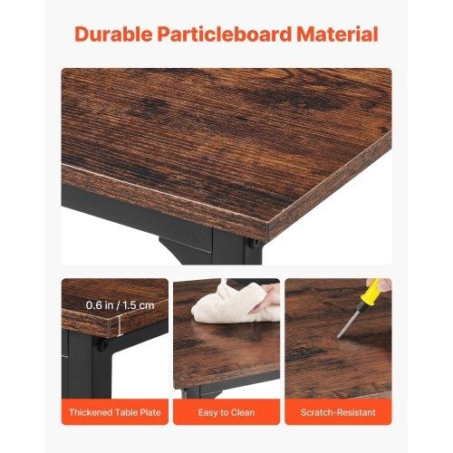 Computer Desk, 160 cm Office Gaming Desk for Home Office, Writing Study Work Modern Simple Table with Metal Frame for Large Legroom