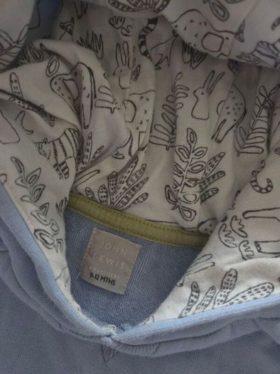 9-12m, John Lewis Hooded Animal Top/ Sweatshirt