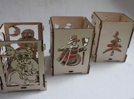 main image for ad Xmas Christmas Tea Lights Home Decorations Santa SnowMan Tree Craft Decor