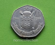 Ireland 1988 year Commemorative 50 Pence.