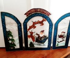 Vintage Foldable Santa Fireplace Metal cover
