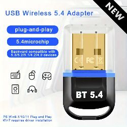USB BT 5.4 wireless adapter, USB wireless dongle receiver, suitable for computer, headset, keyboard, mouse speakers and other devices
