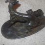 a  lovely antique bronze or metal greyhound and king charles spaniel figure  by p,j.mene Image 5
