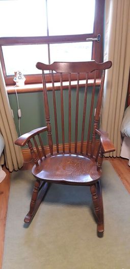Dutch Oak Rocking Chair with Cushions
