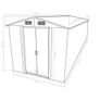 Garden Shed 257x489x181 cm Metal Green Image 2