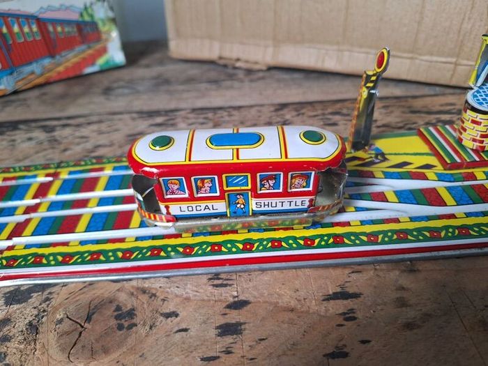 Vintage Local Shuttle Tin Toy Train Set