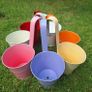Set of 7 Colorful Hanging Metal Planters Image 3