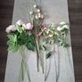 Artificial flower arrangement with glass vase Image 2