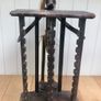 Hand Carved African Wood CD Holder Side Table Image 4