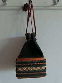 Vintage Leather Drawstring Pouch
