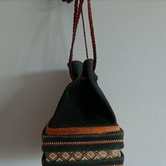 Vintage Leather Drawstring Pouch