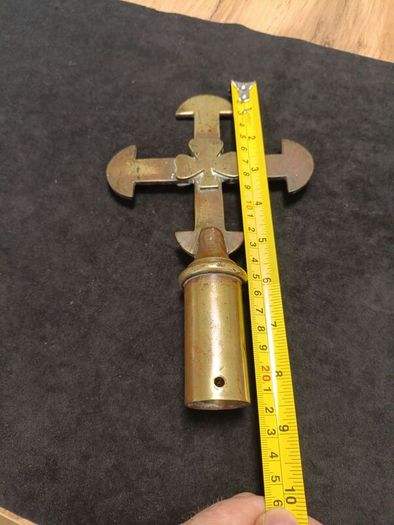19 th century amazing brass bishops crosier top in the form of a cross