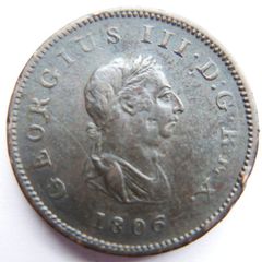 1806 King George III  Penny Coin