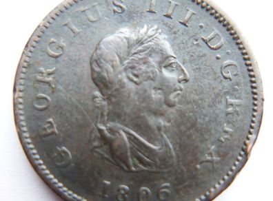 1806 King George III  Penny Coin