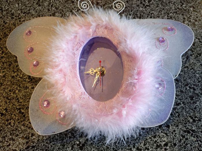 Small Girly Butterfly Clock