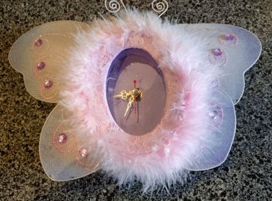 Small Girly Butterfly Clock
