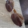 Lovely ELLE aviator sunglasses with brown tinted lenses, gold-tone metal frame and brown arms. Model EL18150, colour 719. Pre-owned condition, please see all photos for details. Image 7
