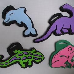 SALE!  Dinosaur, Dolphin, Frog and Lizard Foam Stamps / Stampers for Craft, Wall, Cards