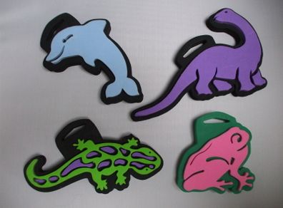 SALE!  Dinosaur, Dolphin, Frog and Lizard Foam Stamps / Stampers for Craft, Wall, Cards
