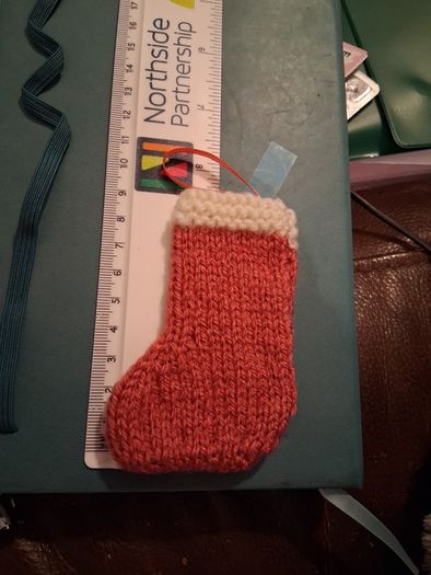handmade knitted sock decorations