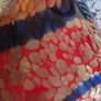 Large Murano Style Vase, Hand Blown Studio Art Glass, Iridescent Red & Gold & dark blue Image 7