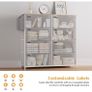 Fabric Chest of Drawers - Canvas Storage Unit with 8 Large Drawers Label Cards, Side Pocket & Hook for Living Room, Hallway, Bedroom Image 5