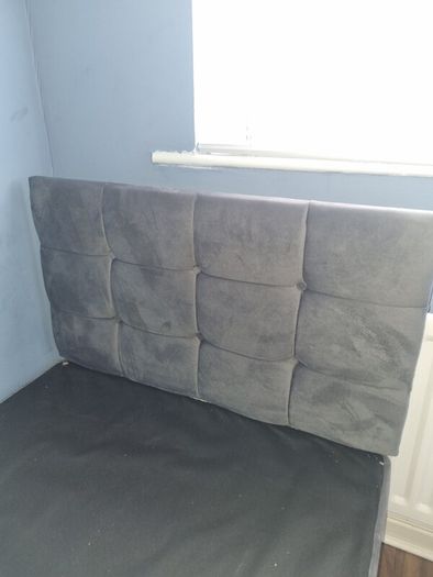 single velvet bed wite large drawers