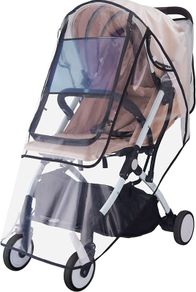 Universal Rain Cover for Pushchair Stroller Buggy Pram, Baby Travel Weather Shield - Double Protection