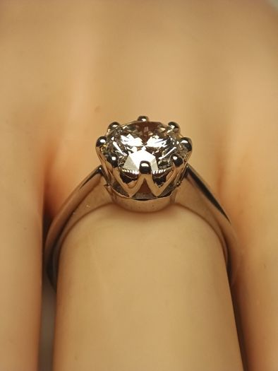 18ct White Gold Hand Made 2ct.Diamond Solitaire Ring