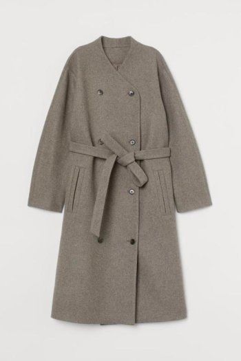 H&m Premium Wool Belted Coat