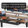Standing Desk, Electric Height Adjustable Desk with 3 AC Outlets & 2 USB Ports, 120 x 60 cm Stand Up Desk with 2 Drawers Image 10