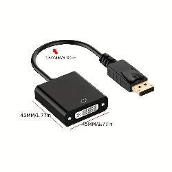 DP To DVI Adapter Cable Display Port To DVI Converter Supports Full HD 1080p (1920 x 1080) For Computer PC Graphics Cards Converter Male To Female For Monitor Projector Displays