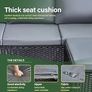 3 Pieces Rattan garden furniture Patio Furniture Sets All Weather Outdoor Sectional Patio Sofa Manual Weaving Wicker Rattan Corner Sofa with Grey Cushions and Glass Table Image 5