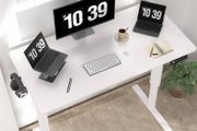 NEW SALE | Height Adjustable Electric Standing Desk - 100x60 cm Stand Up Table Desk Thick Splice Board, Smart Control Panel 3 Memory Heights
