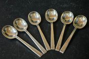 Antique silver plates dessert fruit spoons x 6