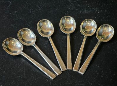 Antique silver plates dessert fruit spoons x 6